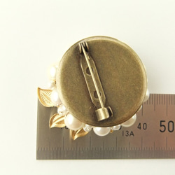 sold/SALE Brooch　パール　お花（K0793) 3枚目の画像