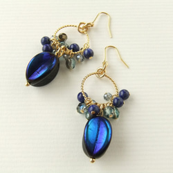 sold/金具変更OK　Pierces or Earrings　ラピスラズリ　チェコ（P0878） 1枚目の画像