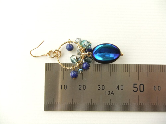 sold/金具変更OK　Pierces or Earrings　ラピスラズリ　チェコ（P0878） 4枚目の画像