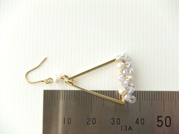 SALE　金具変更OK　Pierces or Earrings　淡水パール　三角（P0886） 3枚目の画像