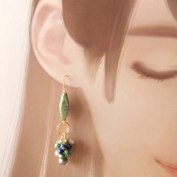 SALE　金具変更OK　Pierces or Earrings　ラピスラズリ　オニキス（P0889） 3枚目の画像