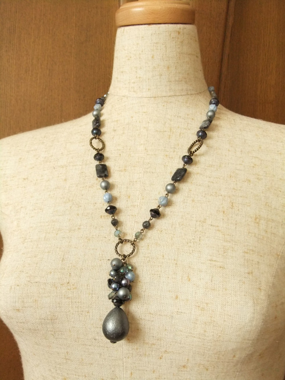 SALE Necklace　ヴィンテージ　淡水パール（N1195) 5枚目の画像