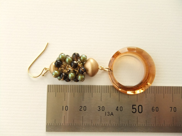 SALE  金具変更OK　Pierces or Earrings　スモーキークォーツ　ヴィンテージ（P0898） 4枚目の画像