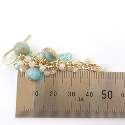 sold/SALE  金具変更OK　Pierces or Earrings　カルセドニー　チェコガラス（P0901） 3枚目の画像