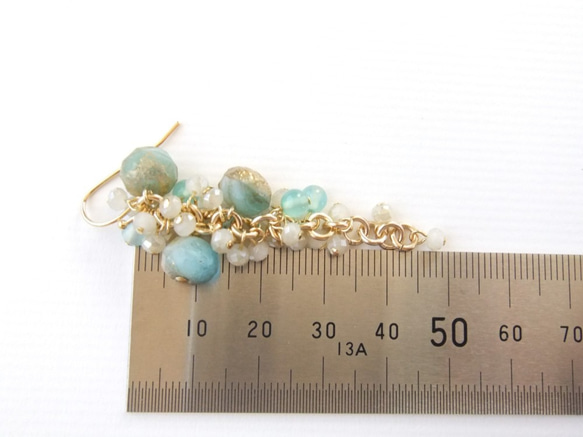 sold/SALE  金具変更OK　Pierces or Earrings　カルセドニー　チェコガラス（P0901） 3枚目の画像