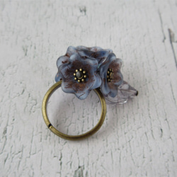 sold/Ring　フリーサイズ　チェコ　花（Ｋ0840) 3枚目の画像