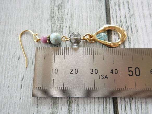 SALE　金具変更OK　Pierces or Earrings　フォスフォシデライト　ターコイズ（P0912） 4枚目の画像