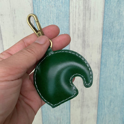 {Leatherprince 手工皮革} 台灣MIT 深綠色 可愛 小象 純手工縫製 皮革 龍蝦釦鑰匙圈 第2張的照片