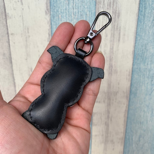 Leatherprince手作りレザー}台湾MIT黒かわいいシュナウザー
