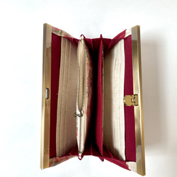 薔薇と ボルドーの 長財布 ✨ ギフト包装無料 3枚目の画像
