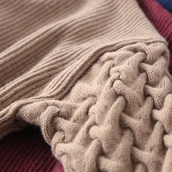 【秋冬新作】無地　ハイネック　ケーブル編み　ゆったり　おしゃれ　防寒　レディース　ニット セーター　長袖 8枚目の画像