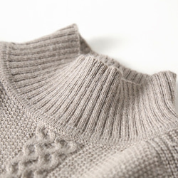 【秋冬新作】無地　ケーブル編み　ゆったり　おしゃれ　防寒　レディース　ニット セーター　長袖　5色 8枚目の画像