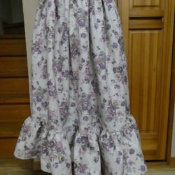 綿麻フリルスカート　（ｍ６6） 3枚目の画像