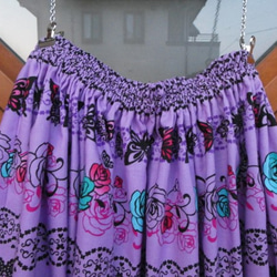 スカート　バラ蝶紫　（ｍ６９） 3枚目の画像