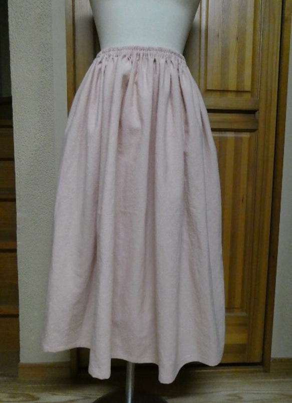 綿麻ギャザースカート　（ｍ８９） 4枚目の画像