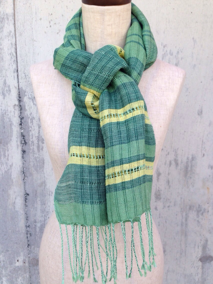 【手染め・手織りLINEN100%ストール】