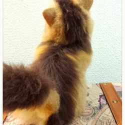 ソマリ 猫 羊毛フェルト アニマルドール フェルティング アート 猫人形 インテリア ウェルカムドール 5枚目の画像