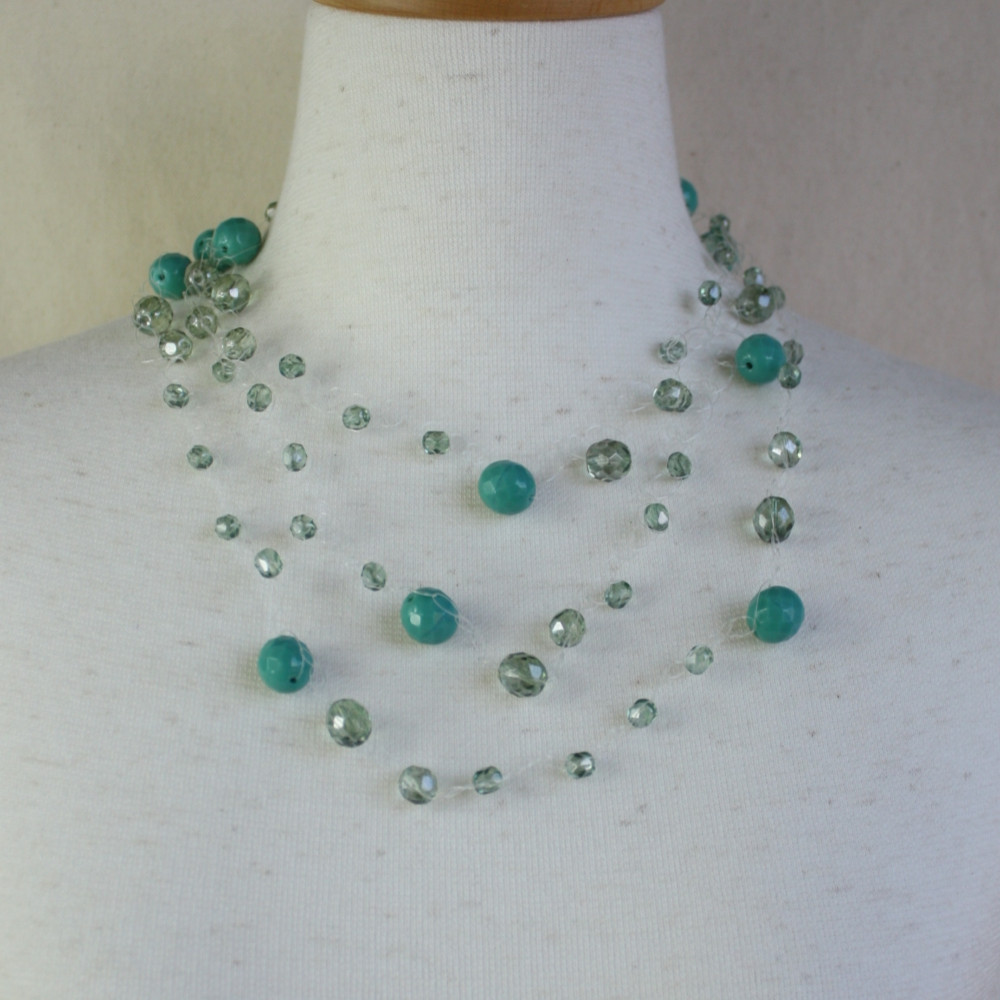 チェコビーズテグス編みネックレス 4,200円