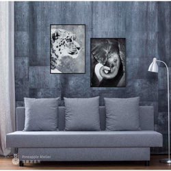菠蘿選畫所 – 堅持-雪豹 42x60cm(A2)  北歐/ 插畫/ 攝影/ 裝飾畫/ 複製畫/ painting 第3張的照片