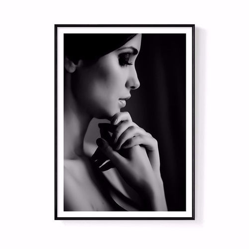 モノクロ女性肖像アートカード モノクロ女性肖像アートカード