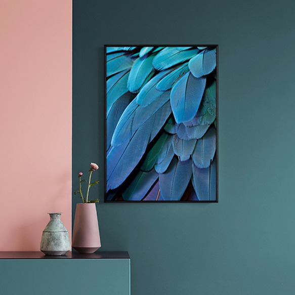 菠蘿選畫所 – 層疊的藍 30x40cm 北歐/ 羽毛/ 攝影/ 複製畫/ 裝飾畫/ painting/ feather 第4張的照片