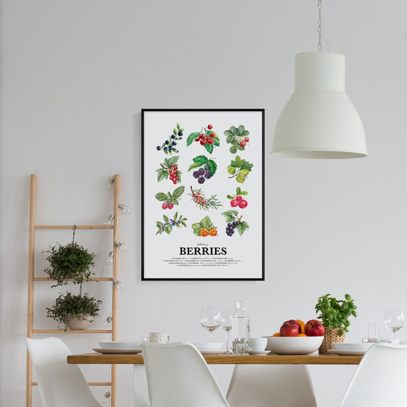 【菠蘿選畫所 】 – 莓果集 50x70cm(A1)/ 北歐/ 插畫/ 莓果/ 複製畫/ berry/ 居家裝飾 第2張的照片