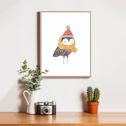 菠蘿選畫所 – 聖誕節來的小鳥 42x60cm 北歐/ 插畫/ 裝飾畫/ 複製畫/ 掛畫/ 早午餐 第1張的照片