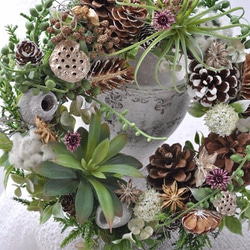 green　necklace &　succulents　wreath：cool　green 2枚目の画像
