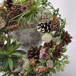 green　necklace &　succulents　wreath：cool　green 3枚目の画像