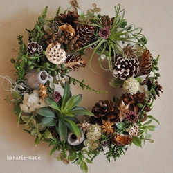 green　necklace &　succulents　wreath：cool　green 5枚目の画像