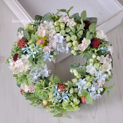 Sｻｲｽﾞ小花と実とフランボワーズ：wreath 4枚目の画像