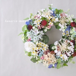 sｻｲｽﾞレースフラワーとフランボワーズ：wreath 4枚目の画像