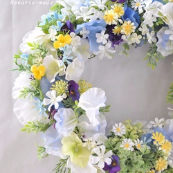 spring　blue　&　violet：little　flowers　wreath 2枚目の画像