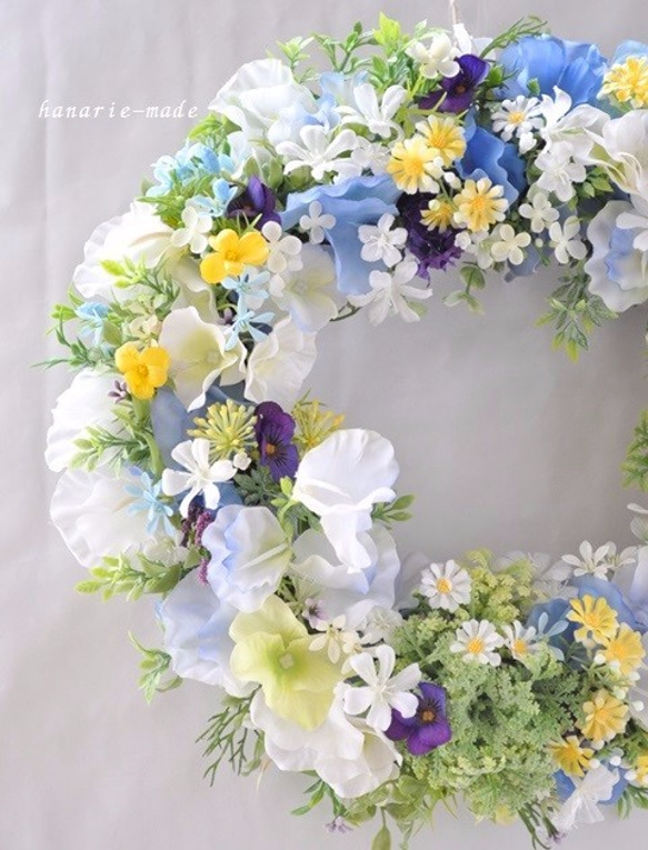 spring　blue　&　violet：little　flowers　wreath 2枚目の画像