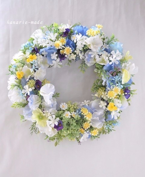 spring　blue　&　violet：little　flowers　wreath 1枚目の画像