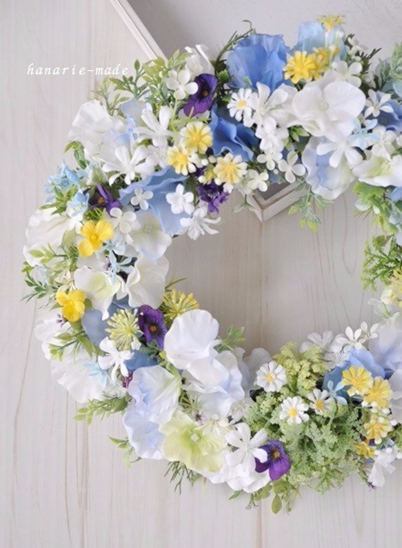 spring　blue　&　violet：little　flowers　wreath 4枚目の画像