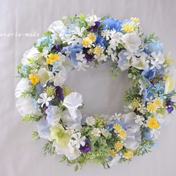 spring　blue　&　violet：little　flowers　wreath 5枚目の画像