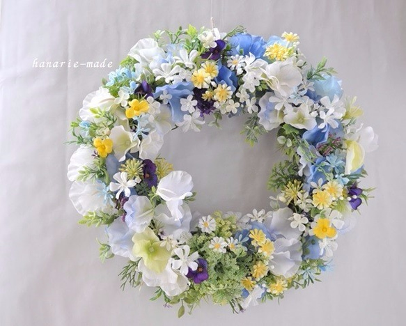 spring　blue　&　violet：little　flowers　wreath 5枚目の画像