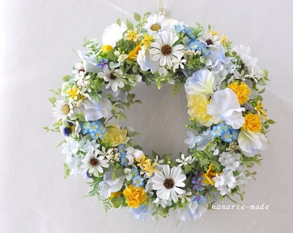白い花に　わすれな草をそっとそえて：wreath　 1枚目の画像