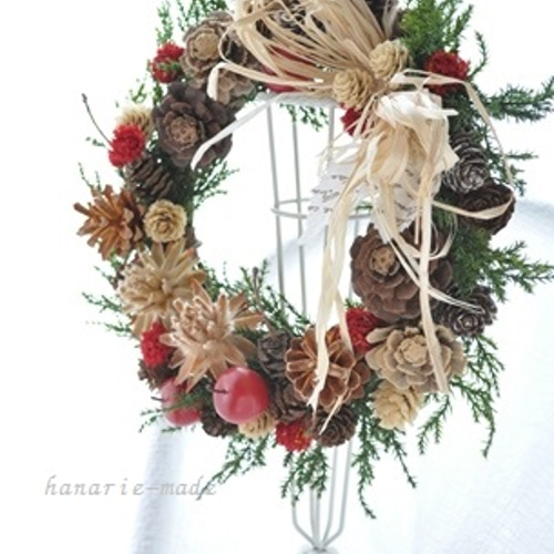 木の実とラフィアリボン：リース リース はなりえmade 通販 654381