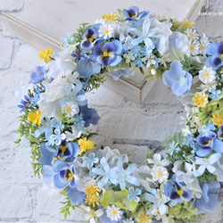 受注制作いたします　spring　blue　&　violet：little　flowers　wreath 3枚目の画像