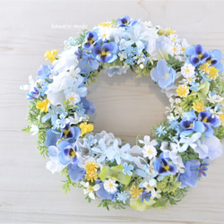 受注制作いたします　spring　blue　&　violet：little　flowers　wreath 4枚目の画像
