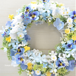 受注制作いたします　spring　blue　&　violet：little　flowers　wreath 5枚目の画像