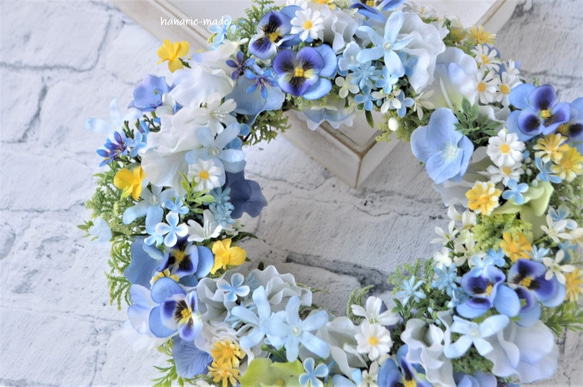 受注制作いたします　spring　blue　&　violet：little　flowers　wreath 6枚目の画像