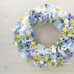 受注制作いたします　spring　blue　&　violet：little　flowers　wreath 8枚目の画像
