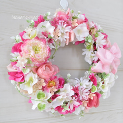ふんわり　あかるく　ピンクの花々：wreath 7枚目の画像