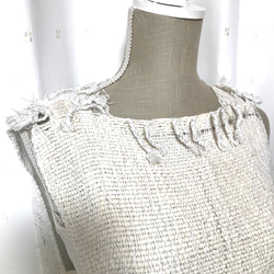 手織り＊チュニック&フリルボレロのセット＊ホワイト 4枚目の画像