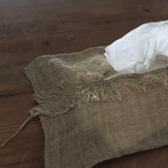 old hemp tissue case /ティッシュケース 2枚目の画像