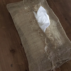 old hemp tissue case /ティッシュケース 3枚目の画像