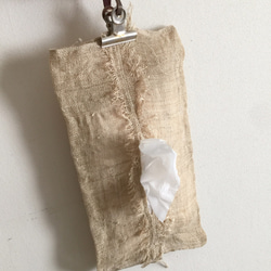 old hemp tissue case /ティッシュケース 5枚目の画像